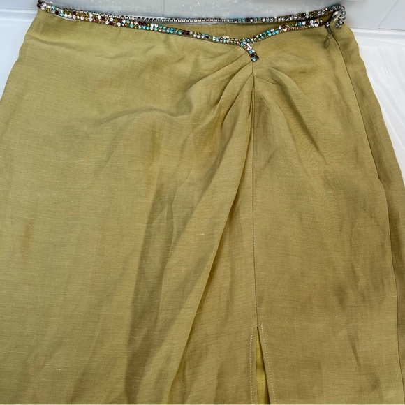 NWOT Sandro Rhinestone Waist Olariane Midi Skirt-w/ missing crystals/dropped hem - Picture 6 of 16